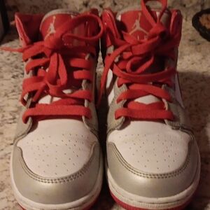 Jordan Kids Pink and Gray Sneakers